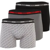HUGO Calzoncillo boxer gris / gris oscuro / rojo / negro