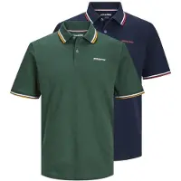 Jack & Jones Camiseta 'JJCampa' navy / verde oscuro / rojo / blanco