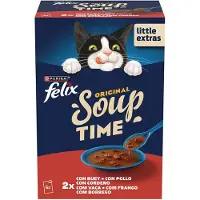 Purina Comida Húmeda Para Gatos Felix Sopa De Carne 6x48g