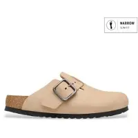 Birkenstock para hombre. 1031573 Sandalias de piel Boston Wire Buckle (Ajuste Estrecho) arena (46), Beige, Plano, Nobuck, Hebilla, Casual, B