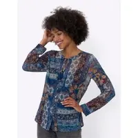 HEINE Blusa azul / marino / cognac / blanco