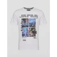 KOROSHI Camiseta azul oscuro / lila / negro / blanco