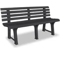 vidaXL Banco de jardín de 145,5 cm, plástico, color antracita