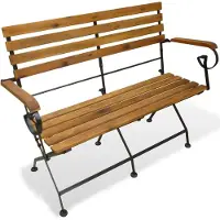 vidaXL : Banco de jardín plegable de 112 cm, fabricado en madera de acacia maciza