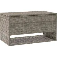 vidaXL Caja para cojines de exterior, color gris, 100x55x55,5 cm, fabricada en ratán sintético
