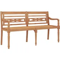 vidaXL Banco Batavia de 150 cm, fabricado en madera de teca maciza