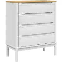 vidaXL Cómoda FLORO, color blanco, madera maciza de pino