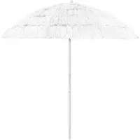 vidaXL Sombrilla hawaiana, color blanco, 240 cm