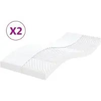 vidaXL : 2 colchones de espuma, 80x200 cm, 7 zonas, firmeza 20 ILD