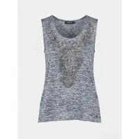 KOROSHI Top azul moteado / negro / plata