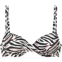 LASCANA Top de bikini crema / greige / negro