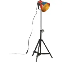 vidaXL Lámpara de pie , 25W, multicolor, 35x35x65/95 cm, casquillo E27