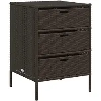vidaXL Armario de jardín marrón de 55x59x80 cm, fabricado en polirratán