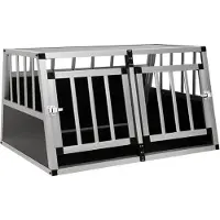 vidaXL Caja de transporte para perros con doble puerta, 89 x 69 x 50 cm