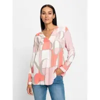 HEINE Blusa taupe / coral / rosa / blanco