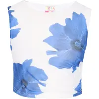 IZIA Top turquesa / blanco