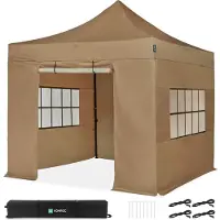 Vonroc Carpa Pop-Up para fiestas - 3x3 m | Set incl. Paredes Laterales – Beige