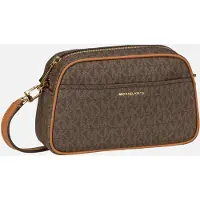 Michael Kors para mujer. 32F5GJ6C5B Bandolera para cámara Jet Set pequeña con logotipo marrón (OSFA), Casual, Piel, outlet 2026