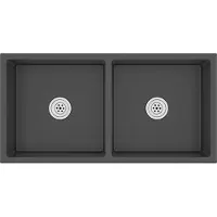 Syfax Fregadero hecho a mano acero inoxidable negro
