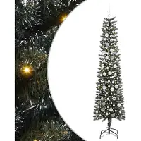 Syfax Árbol de Navidad artificial con 300 luces LED, base incluida, color verde, 210 cm de altura