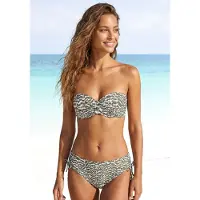 LASCANA Braga de bikini oliva / blanco