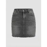 KOROSHI Falda negro denim