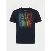 KOROSHI Camiseta navy / azul oscuro / amarillo / rojo sangre