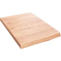 Syfax Encimera baño madera maciza tratada marrón claro 40x60x(2-4) cm