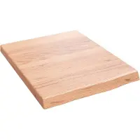 Syfax Encimera baño madera maciza tratada marrón claro 40x50x(2-4) cm