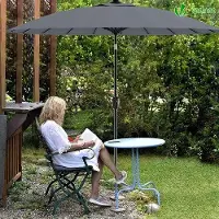 Markenlos Toldo solar para jardín, inclinable, de 270 cm con 18 tiras, fabricado en lona con protección UV, ideal para balcones, terrazas y espacios exteriores, color gris.