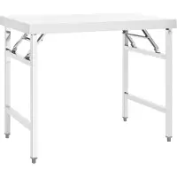 Syfax Mesa de trabajo plegable para cocina acero 100x60x80 cm