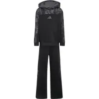 Adidas Chándal 'Seasonal Essentials Hooded Fleece Jogger Set Little' antracita / gris oscuro / negro