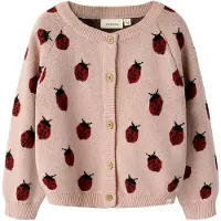 Lil´ Atelier Cárdigan 'NMFLulio' talco / rojo oscuro / negro
