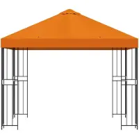 vidaXL Pabellón de 3 x 3 metros, color naranja, fabricado en poliéster y acero, con una densidad de 190 g/m²