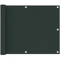OEM Cortina de privacidad para balcones - 75 x 600 cm - Tejido Oxford - Verde oscuro - Resistente al viento y a los rayos UV - Cortina larga para barandillas bajas