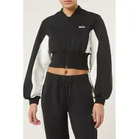 FILA Lecore Cropped High Rib Scuba Track Jacket Black-egret Talla: M | Cazadoras Cropped Outlet | Mujer | Negro