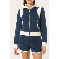 FILA Adriano Fitted Towelling Track Jacket Black Iris-egret Talla: M | Sudaderas con Capucha Outlet | Mujer | Negro