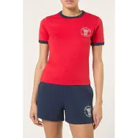 FILA Marlia Regular Graphic Ringer T-shirt True Red Talla: L | Camisetas de Seda Outlet | Mujer | Rojo