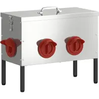 Syfax Comedero para pollos Plateado 41,5 x 20,5 x 33 cm