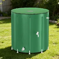 OEM Depósito de agua de lluvia de PVC de 750 litros, color verde, con conexión para manguera. Ideal para la recolección de agua de lluvia en el jardín
