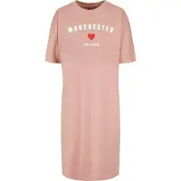 Merchcode Vestido 'Manchester' altrosa / rojo sangre / blanco