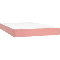 vidaXL Colchón de muelles ensacados, color rosa, tamaño 120x200x20 cm, con cubierta de terciopelo ()