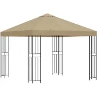 vidaXL Pabellón de 3 x 3 metros, color beige, fabricado en poliéster y acero, con una densidad de 190 g/m²