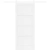 vidaXL Puerta corredera de 83 x 202 cm, fabricada en madera maciza de pino, color blanco