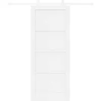 Yiwydaa Puerta corredera blanca de , 83 x 202 cm, fabricada en madera maciza de pino