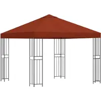 vidaXL Pabellón de 3 x 3 metros, terracota, poliéster y acero, 190 g/m²
