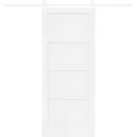 vidaXL Puerta corredera de 83 x 202 cm, fabricada en madera maciza de pino, color blanco