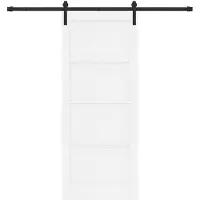 vidaXL Puerta corredera de 83 x 202 cm, fabricada en madera maciza de pino, color blanco y