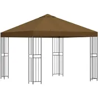 vidaXL Pabellón de 3 x 3 metros, color beige, fabricado en poliéster y acero, con una densidad de 190 g/m²