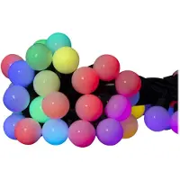 Nedis WIFILP02C48, Guirnalda decorativa ligera, color negro, IP65, color negro, 48 bombillas, módulo LED SMD